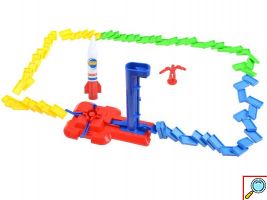 Εκπαιδευτικό Πολύχρωμο Ντόμινο 180 Τεμαχίων με Εκτόξευση Πυραύλου, Αυτοκόλλητα, Γράμματα και Μαθηματικά Σύμβολα