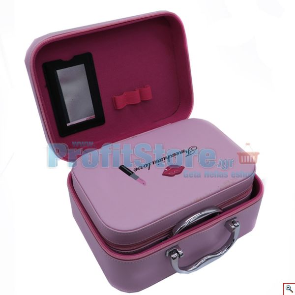 Δερμάτινα Βαλιτσάκια για Μακιγιάζ και Καλλυντικά σετ 2 τμχ - Makeup Mini Suitcase Kisses