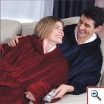 Ζεστή Χειμωνιάτικη Φλις Κουβέρτα με Μανίκια - Διπλής Όψεως - Huggle Hoodie Winter Fleece Blanket