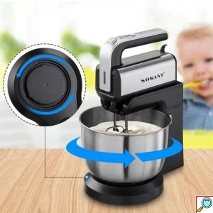 SOKANY Ηλεκτρικό Μίξερ 5 Ταχυτήτων 3.5L, 500W με Κάδο από Ανοξείδωτο Χάλυβα-Blender CX 6652