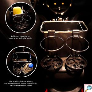 Κουτί Οργάνωσης - Αποθήκευσης Αντικειμένων με Αναδιπλούμενες Αποσπώμενες Ποτηροθήκες για Υποβραχιόνιο Αυτοκινήτου με Βέλκρο