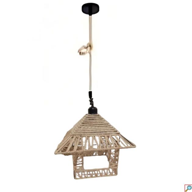 Κρεμαστό Φωτιστικό Οροφής 60 W με Σχοινί για Ντουί Ε27 - 30 x 28 cm