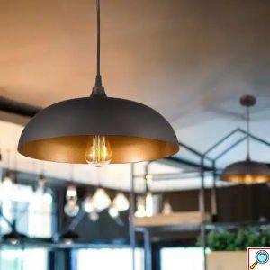 Κρεμαστό Φωτιστικό Οροφής E27 110-240V 60W 35x15x130cm Μαύρο/Χρυσό