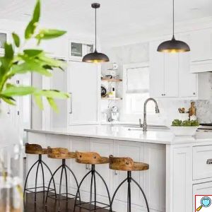 Κρεμαστό Φωτιστικό Οροφής E27 110-240V 60W 35x15x130cm Μαύρο/Χρυσό