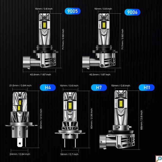 Λάμπες LED Αυτοκινήτου H7 Novsight 70W 18000LM 6500K IP68