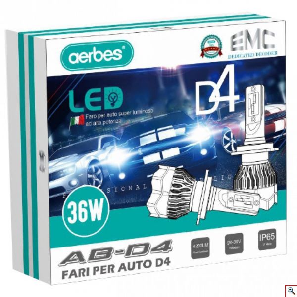 2x aerbes® Λαμπτήρες LED SMD Φώτα Πορείας H1 36W 6000K D4 4200Lm