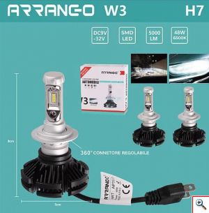 2x ARRANGO Λαμπτήρες LED SMD Φώτα Πορείας H7 48W 6500K W3 5000Lm