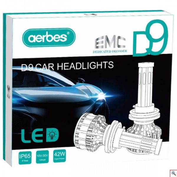 2x aerbes® Λαμπτήρες LED SMD Φώτα Πορείας H11 42W 6000K D9 4200Lm
