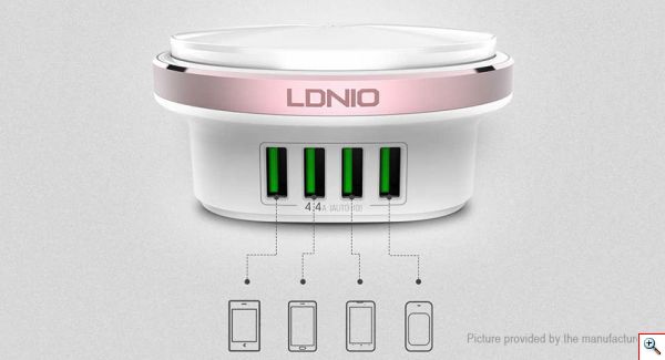 Λαμπάκι - Φωτάκι Νυκτός με 4 Εξόδους USB - 4.4A-Ldnio Night-light Charger 4x USB Wall Adapter A4406