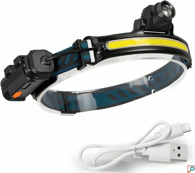 LED Επαναφορτιζόμενος Αδιάβροχος Φακός Κεφαλής 700LM με Αισθητήρα Κίνησης