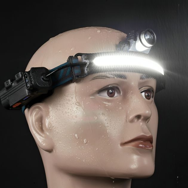 LED Επαναφορτιζόμενος Αδιάβροχος Φακός Κεφαλής 700LM με Αισθητήρα Κίνησης