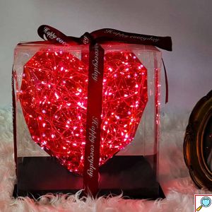 LED Φωτιζόμενη Κόκκινη Διακοσμητική Καρδιά σε Συσκευασία Δώρου - Big Red Love