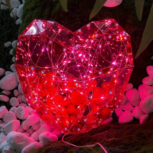 LED Φωτιζόμενη Κόκκινη Διακοσμητική Καρδιά σε Συσκευασία Δώρου - Big Red Love