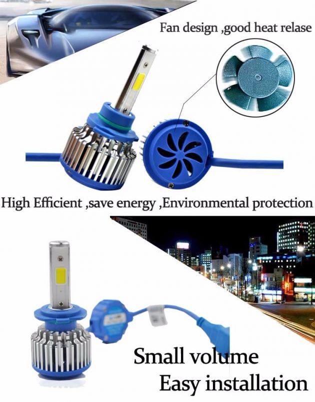 LED Φώτα Αυτοκινήτου H4 6000K 6000LM (2x3000) 60W (2x30W) CAN BUS 12-24V