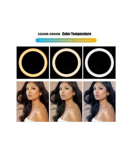 LED Φωτιστικό Ring Light Δαχτυλίδι με Βάσεις για 3 Κινητά Τηλέφωνα & Τρίποδο Δαπέδου