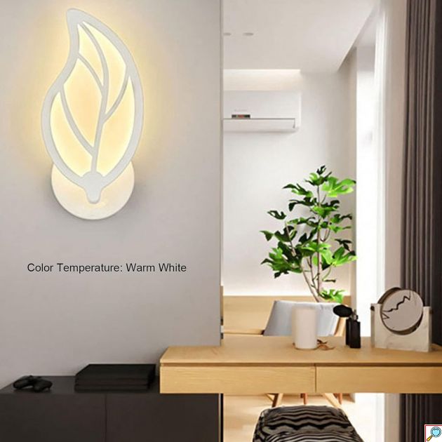 LED Φωτιστικό Τοίχου – Απλίκα 10W σε Θερμό Λευκό Φωτισμό και Σχήμα Φύλλο E32 - Universo