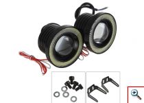 Προβολάκια Ομίχλης LED COB DRL 64mm - Φώτα Ημέρας Αυτοκινήτου ANGEL EYES M606