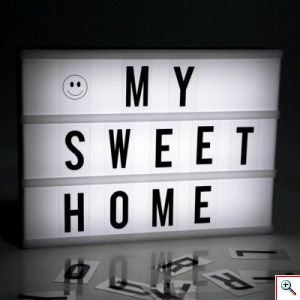 LED Φωτιζόμενος Πίνακας - USB Πινακίδα με 96 Καρτέλες & Emoji για Μηνύματα - LED Light Box