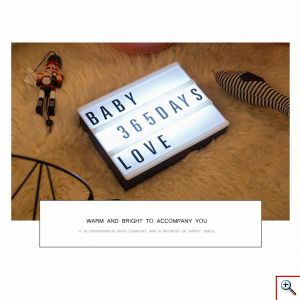 LED Φωτιζόμενος Πίνακας - USB Πινακίδα με 96 Καρτέλες & Emoji για Μηνύματα - LED Light Box