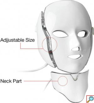 LED Μάσκα Φωτοθεραπείας Προσώπου - Λαιμού με 7 Χρώματα - Λειτουργίες - Colorful LED Beauty Mask