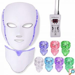 LED Μάσκα Φωτοθεραπείας Προσώπου - Λαιμού με 7 Χρώματα - Λειτουργίες - Colorful LED Beauty Mask