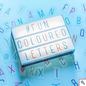 LED Φωτιζόμενος Πίνακας - Πινακίδα με 85 Έγχρωμα Γράμματα - Σύμβολα για Μηνύματα - LED Message Board 30x22cm