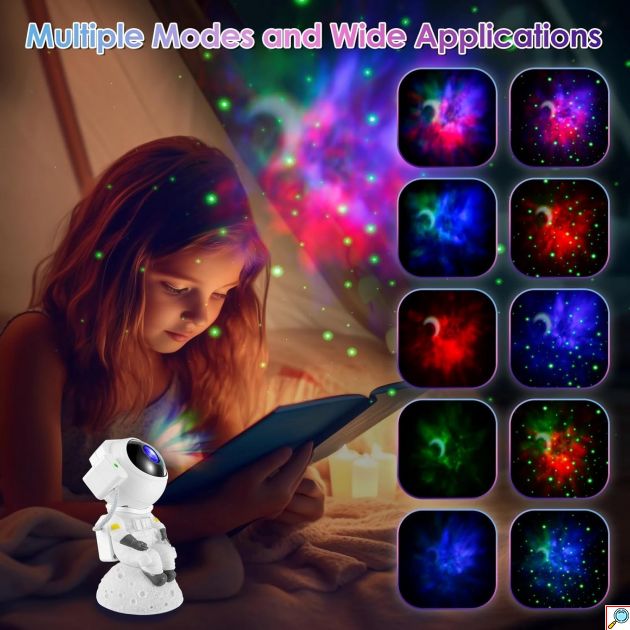 LED RGB Διακοσμητικό Φωτιστικό - Προτζέκτορας Αστροναύτης με Bluetooth, Ηχείο και Τηλεχειριστήριο