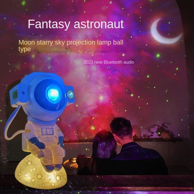 LED RGB Διακοσμητικό Φωτιστικό - Προτζέκτορας Αστροναύτης με Bluetooth, Ηχείο και Τηλεχειριστήριο