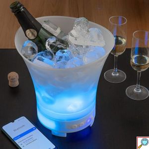 LED RGB Φωτιζόμενη Σαμπανιέρα - Δοχείο Πάγου με Επαναφορτιζόμενο Ηχείο 5W & Bluetooth
