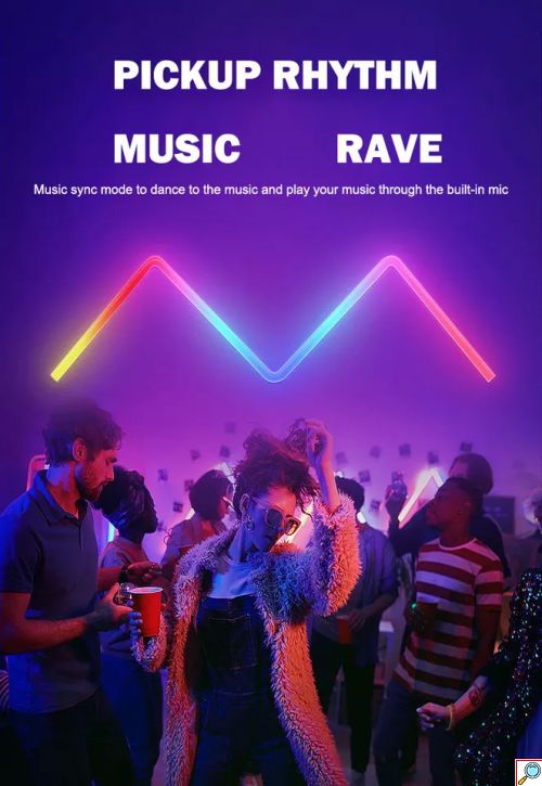 Επιτοίχιο LED RGB Φωτιστικό Λωρίδα Dimmable με Bluetooth App Εφαρμογή
