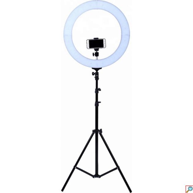 LED Ring Light Δαχτυλίδι Διαμέτρου 43cm, Φωτισμού 3200-5600K με Τρίποδο Δαπέδου και Βάση για Κινητό