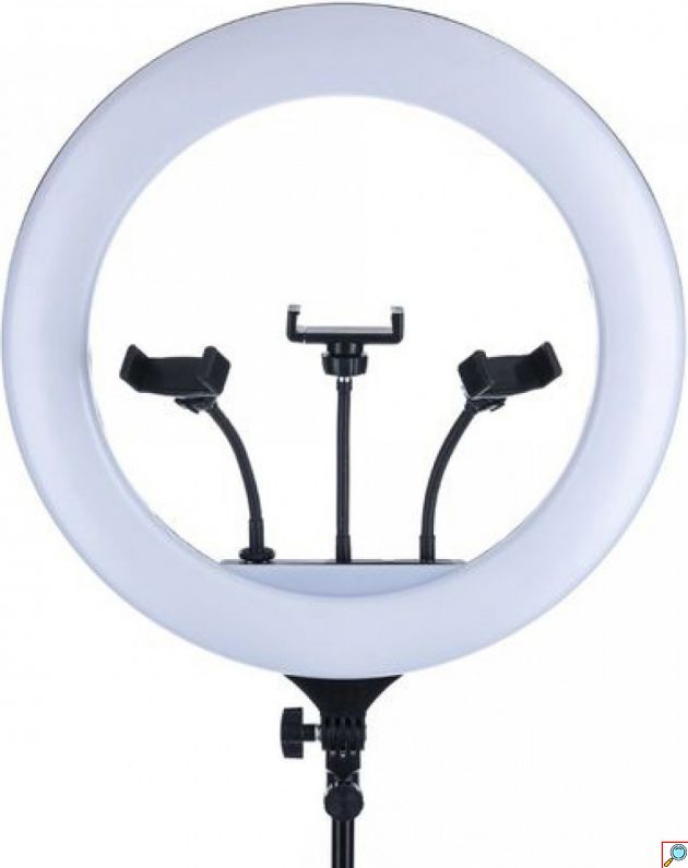 LED Ring Light Δαχτυλίδι 43cm, Φωτισμού 3200-5600K με Τρίποδο Δαπέδου & Τριπλή Βάση για Κινητών - LiveStream, Φωτογραφίσεις, Video