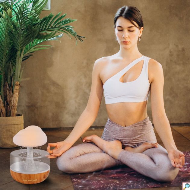 LED Υγραντήρας - Συσκευή Αρωματοθεραπείας Cloud Rain - Επαναφορτιζόμενη με Χρονοδιακόπτη