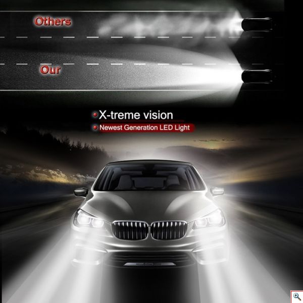 Turbo Led Λάμπες Φώτα Η4 Αυτοκινήτου Angle Adjust 360ᵒ 6000lumens (2x3000lm) 60W (2x30w) με Τεχνολογία CSP - Led Headlight T6