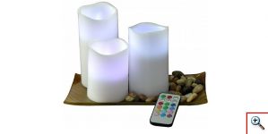 LED Φωτιζόμενα Κεριά - Σετ 3τμχ με Τηλεχειριστήριο