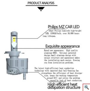 Φώτα Λάμπες Αυτοκινήτου Led Kit H4 55W 5200LM Full Can Bus 11-30V P6