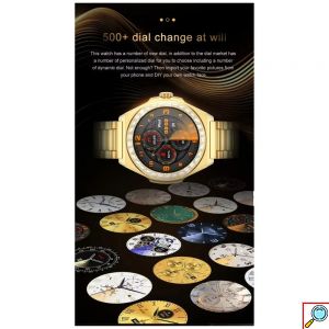 Χρυσό Μεταλλικό Smartwatch με Πολλαπλές Λειτουργίες - Συμβατό με Android & iOS