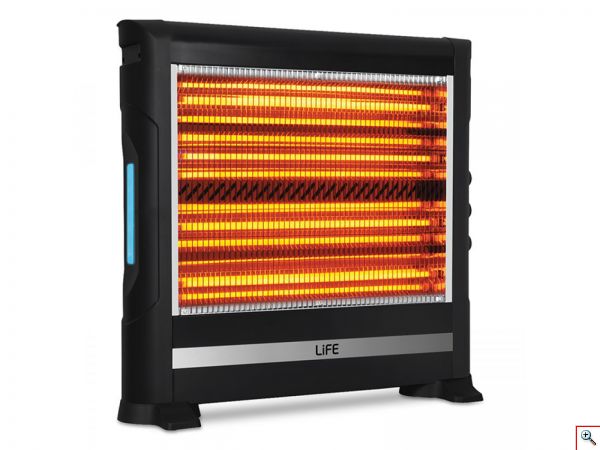 Ηλεκτρική Σόμπα/Θερμάστρα Χαλαζία 2800W με Θερμοστάτη, Ανεμιστήρα και Υγραντήρα Life Vesta