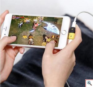 Αντάπτορας Splitter Apple Lightning Male to Dual Lightning για Φόρτιση & Handsfree Female