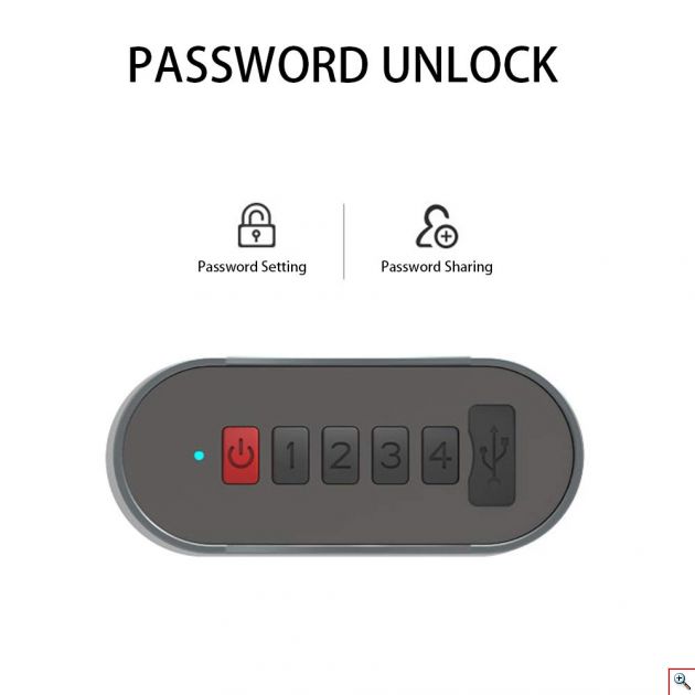 Αδιάβροχο Bluetooth Λουκέτο που Ξεκλειδώνει από το Κινητό (App) ή με Κωδικό - Keyless USB Touch Padlock Unlock
