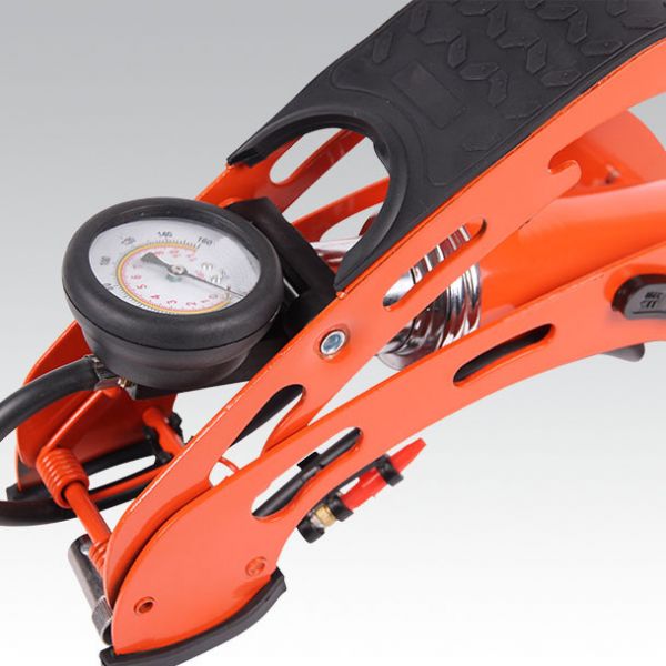 Ισχυρή Τρόμπα Αέρος Ποδιού με 1 Κύλίνδρο με Μανόμετρο 100 psi 