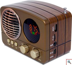 Retro Φορητό Επαναφορτιζόμενο Ραδιόφωνο Bluetooth USB SD Mp3 Player Recorder Meier M-163BT