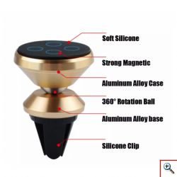 Universal Μαγνητική Βάση Στήριξης για Αεραγωγο Αυτοκινήτου 360 Rotation