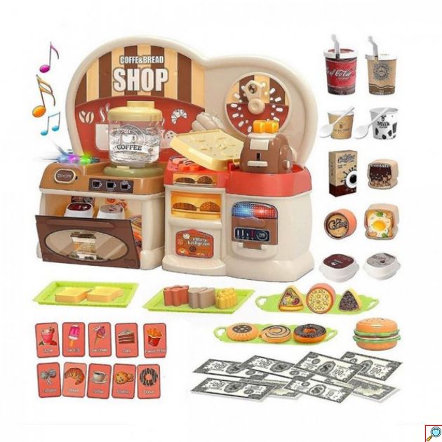 Μαγαζί Καφετέρια και Φούρνος, Παιχνίδι Μίμησης με Ήχο και Φως 65 τεμ.