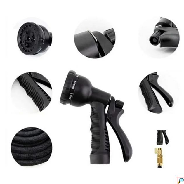Επεκτεινόμενο Λάστιχο Κήπου Magic Garden Hose 75m Μαύρο