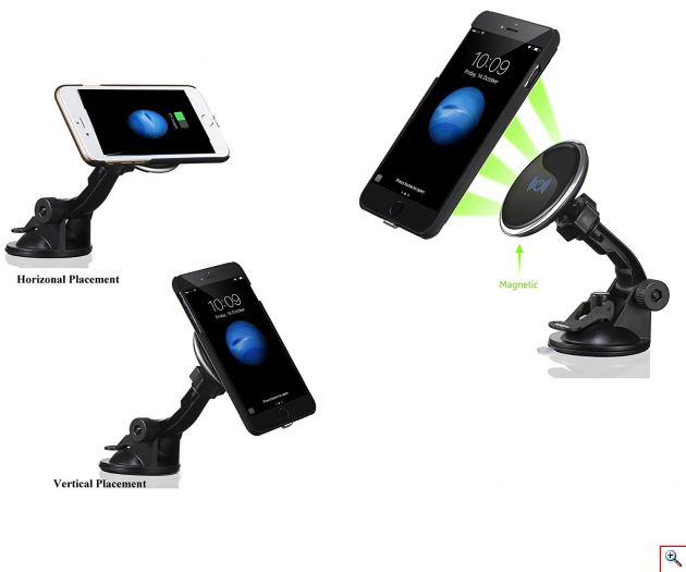 Universal Μαγνητική Βάση Στήριξης Αυτοκίνητου με Βεντούζα για Κινητά, GPS, Mp3
