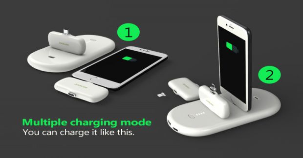 3 x Φορητά XS Μαγνητικά Powerbank 1000mAh με Βάση Μπαταρία Φορτιστή USB 5000mAh 3+1