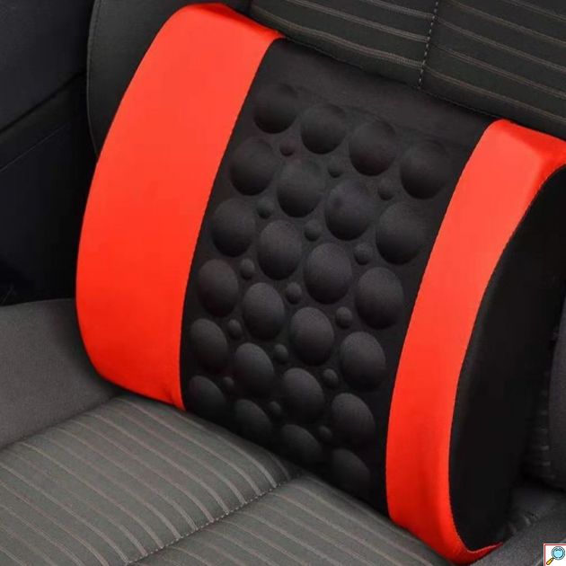 Μαξιλάρι Ηλεκτρικού Μασάζ Υποστήριξης Μέσης Αυτοκινήτου Μαύρο - Κόκκινο