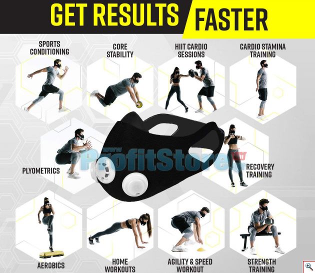 Αθλητική Μάσκα Προπόνησης Υποξίας Συνθηκών Χαμηλού Οξυγόνου - Υψόμετρο για πιο Σκληρή Προπόνηση & Αερόβιο