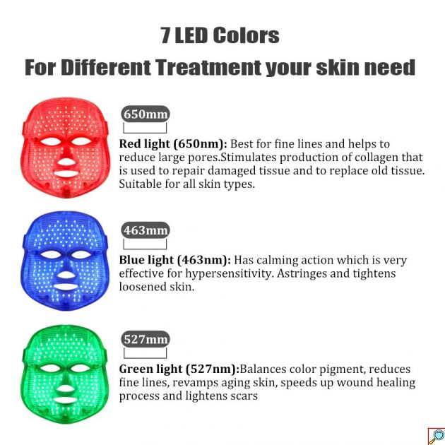 Μάσκα Φωτοθεραπείας Αναζωογόνησης Προσώπου - Λαιμού Αντιγήρανσης και Κατά των Ρυτίδων - LED